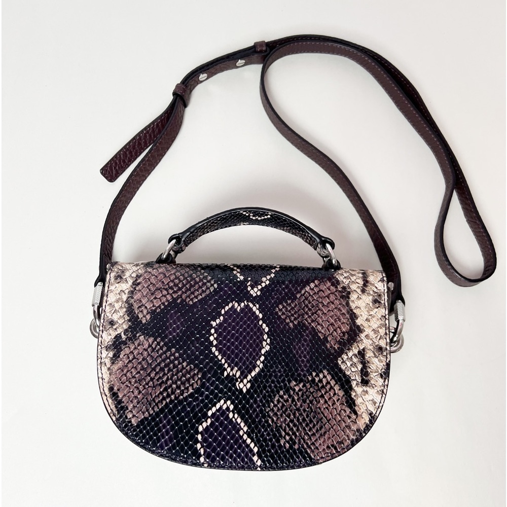 NWOT Vince Camuto Alexi Brown Leather Snake Crossbody - Picture 2 of 15